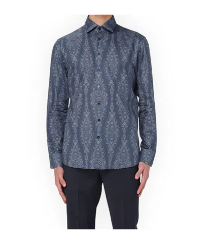 Etro Roma Patterned Shirt In Blue