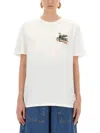 Etro Regular Fit T-shirt With Pegasus Embroidery In White