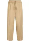 Etro Relaxed-fit Beige Casual Trousers With Drawstring Waistband In Brown