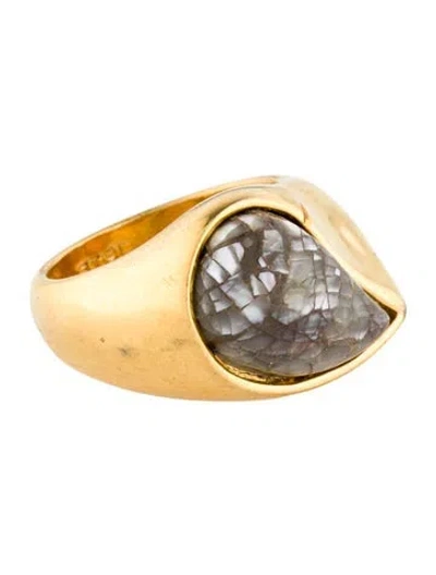 Pre-owned Etro Resin Cocktail Ring In Gray