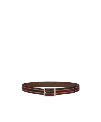 Etro Reversible Belt In Brown