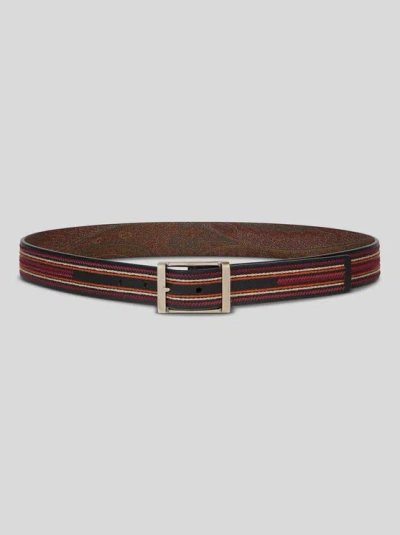 Etro , Reversible Belt, Man, Size 100 In Brown