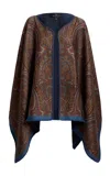 Etro Reversible Cape In Burgundy
