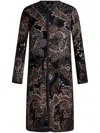 Etro Paisley Floral Jacquard Coat In Multicolour