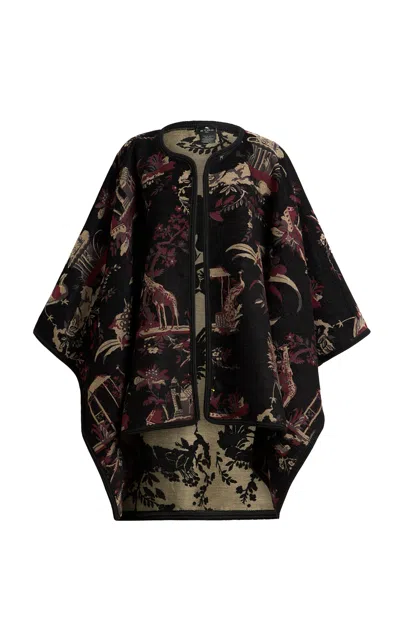 Etro Reversible Cotton-blend Cape In Multi