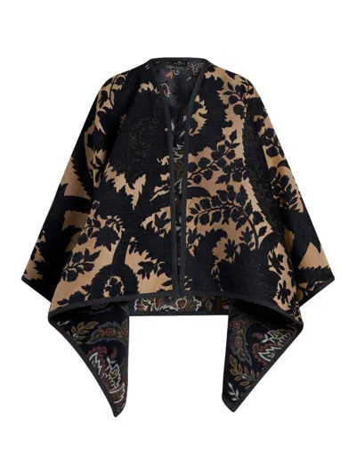 Etro Reversible Jacquard Cape In Multicolour