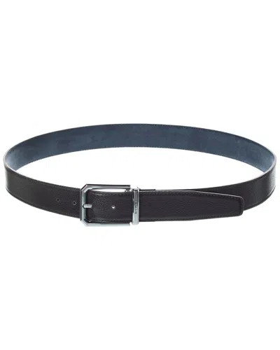 Etro Reversible Leather & Suede Belt In Blue