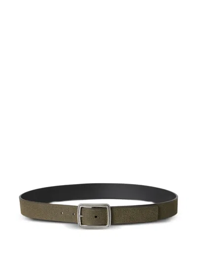Etro Reversible Leather Belt With Engraved Motif In Red