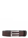 Etro Reversible Logo Belt Arnica And Lea In Burgundy