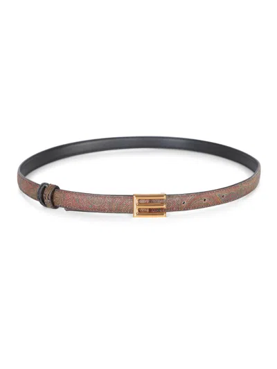 Etro E-buckle Reversible Belt In Multi