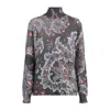 Etro Printed Wool Sweater In Blue