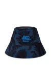 Etro Ribbed Bucket Hat Man Wide Brim In Blue