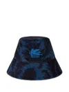 Etro Ribbed Bucket Hat Man Wide Brim In Blue