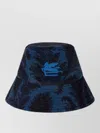 Etro Ribbed Bucket Hat Man Wide Brim In Blue