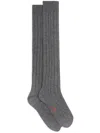 Etro Ribbed Cashmere-wool Socks In Grey