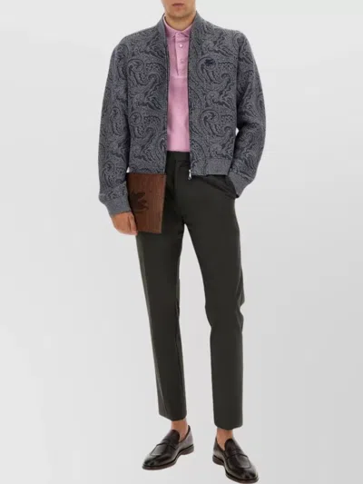 ETRO PAISLEY-PRINT RIBBED BOMBER JACKET