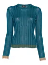 Etro Textured Knit Pullover In Blue