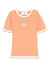 Etro Ribbed-knit T-shirt In Orange