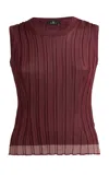 Etro Ribbed-knit Top In Red