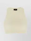 Etro Ivory Knitted Crop Top With Openwork Pattern