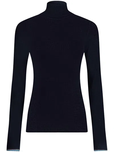 Etro Ribbed Sweater In Blue