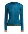 Etro Textured Knit Pullover In Blue