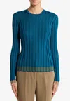 Etro Textured Knit Pullover In Blue