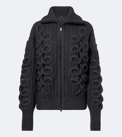 Etro Ribbed-knit Wool-blend Zip-up Cardigan In Multi