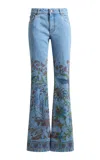 Etro Rigid High-rise Flared Jeans In Animal Print