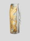 Etro , Printed Silk Skirt, Woman, Yellow, Size 40 In Gelb