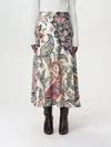 Etro Midi Skirt In Paisley Print Crepe In Beige