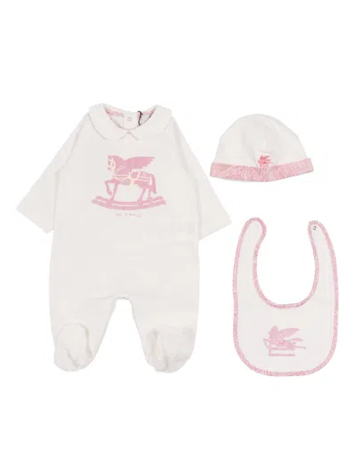 Etro Rocking-horse Print Babygrow Set Of Three In White