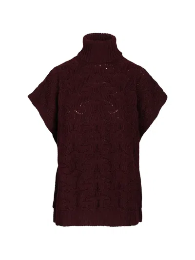 Etro Roll-neck Cable-knit Sweater In Purple