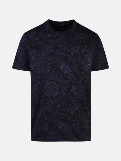 Etro 'roma' Blue Cotton T-shirt