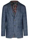 Etro Single Breasted Blazer In Blue