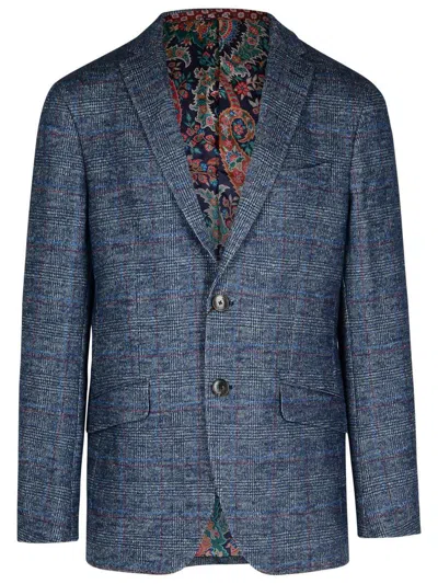 Etro Single Breasted Blazer In Blue