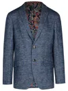Etro Single Breasted Blazer In Blue
