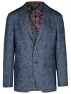 Etro Single Breasted Blazer In Blue