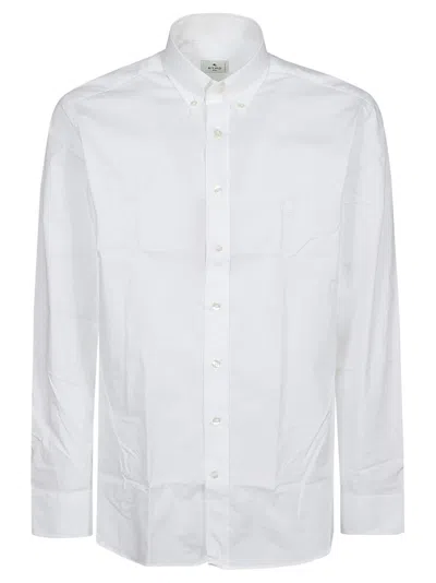 Etro Roma Button Down Logo Shirt In White