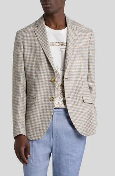 Etro Roma Check Wool & Silk Blend Sport Coat In Var. Multicolor F.do Bianco