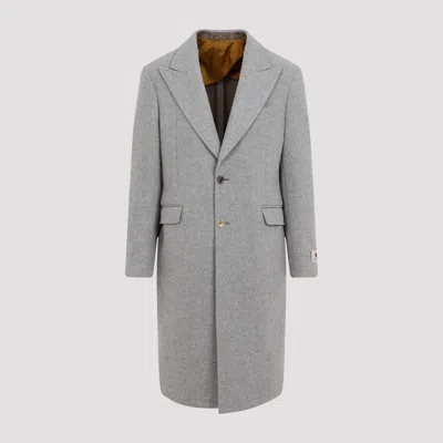 Etro Wool And Cashmere Long Coat In Grey
