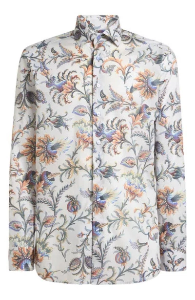 Etro Roma Cotton Muslin Dress Shirt In Animal Print