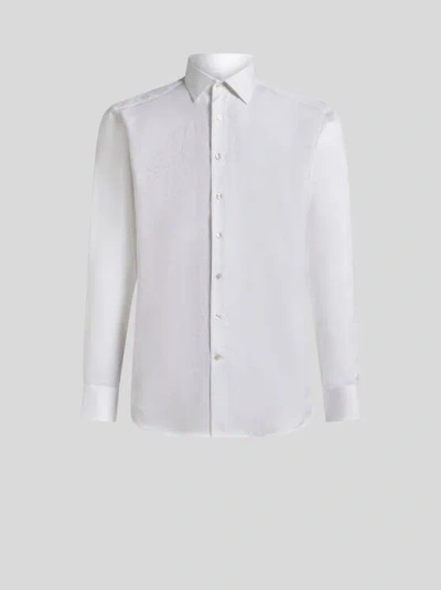 Etro Men's Roma Logo Shirt In White