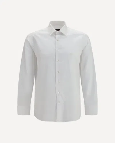 Etro Camicia Roma In Cotone Con Logo Pegaso In White
