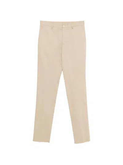 Etro Roma Cotton Straight-leg Trousers In Neutral