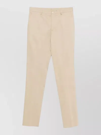 Etro Roma Cotton Trousers Straight Leg Design In Neutral