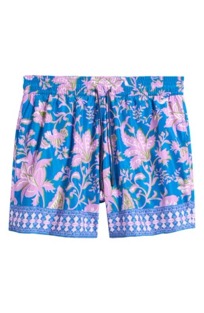 Etro Roma Floral Swim Trunks In Blue