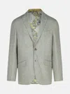 Etro 'roma' Grey Wool Blend Blazer In Grey