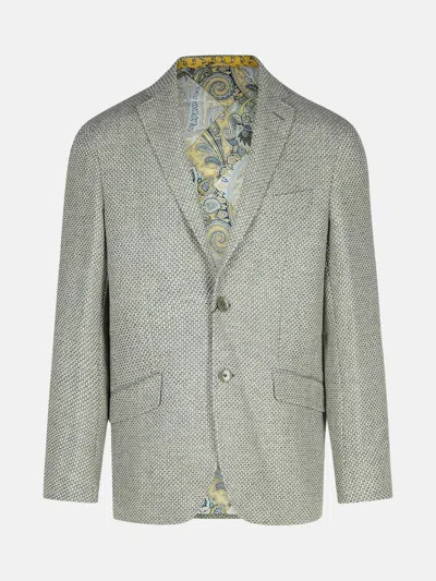 ETRO 'ROMA' GREY WOOL BLEND BLAZER