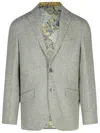 Etro 'roma' Grey Wool Blend Blazer In Grey